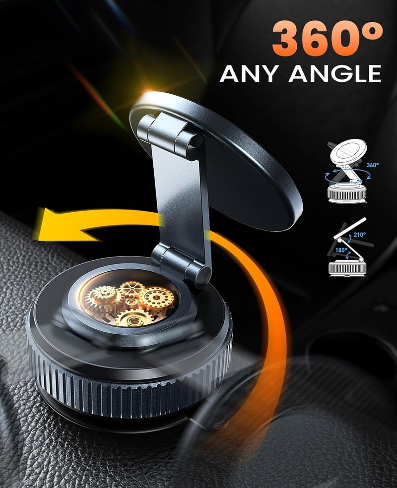 Jononser Suction Phone Mount for Car Dashboard/Windshield - 360°Adjustable Magnetic Phone Holder for Car, Foldable Car Phone Holder for iPhone 17/16/15/14/13/12 Series (Carbon Fiber & Aluminum Alloy) - Image 5